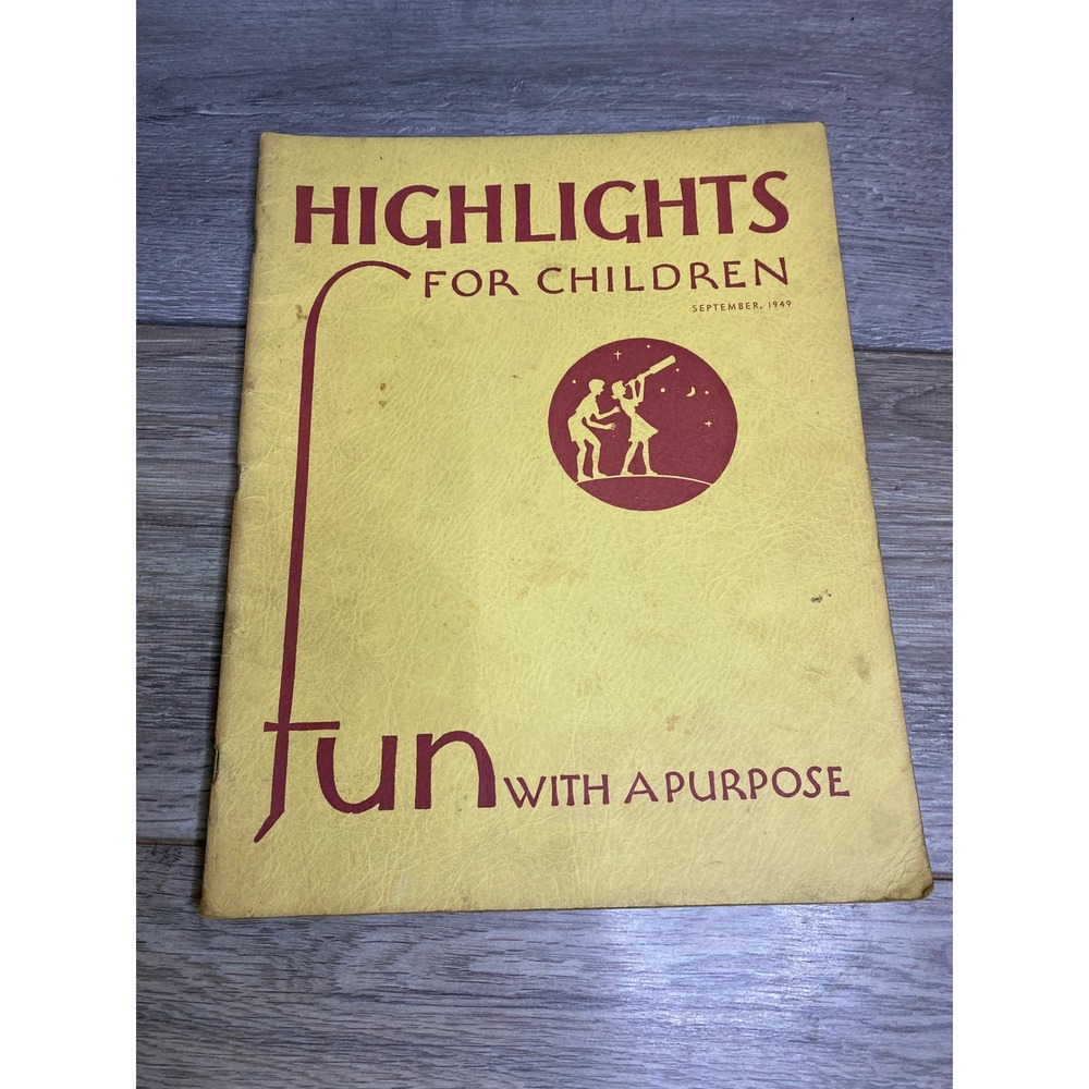 Vintage Highlights for Children Magazine September 1949 Vol 4 No 7 Yellow Cover